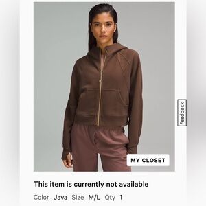 Lululemon scuba oversized full zip